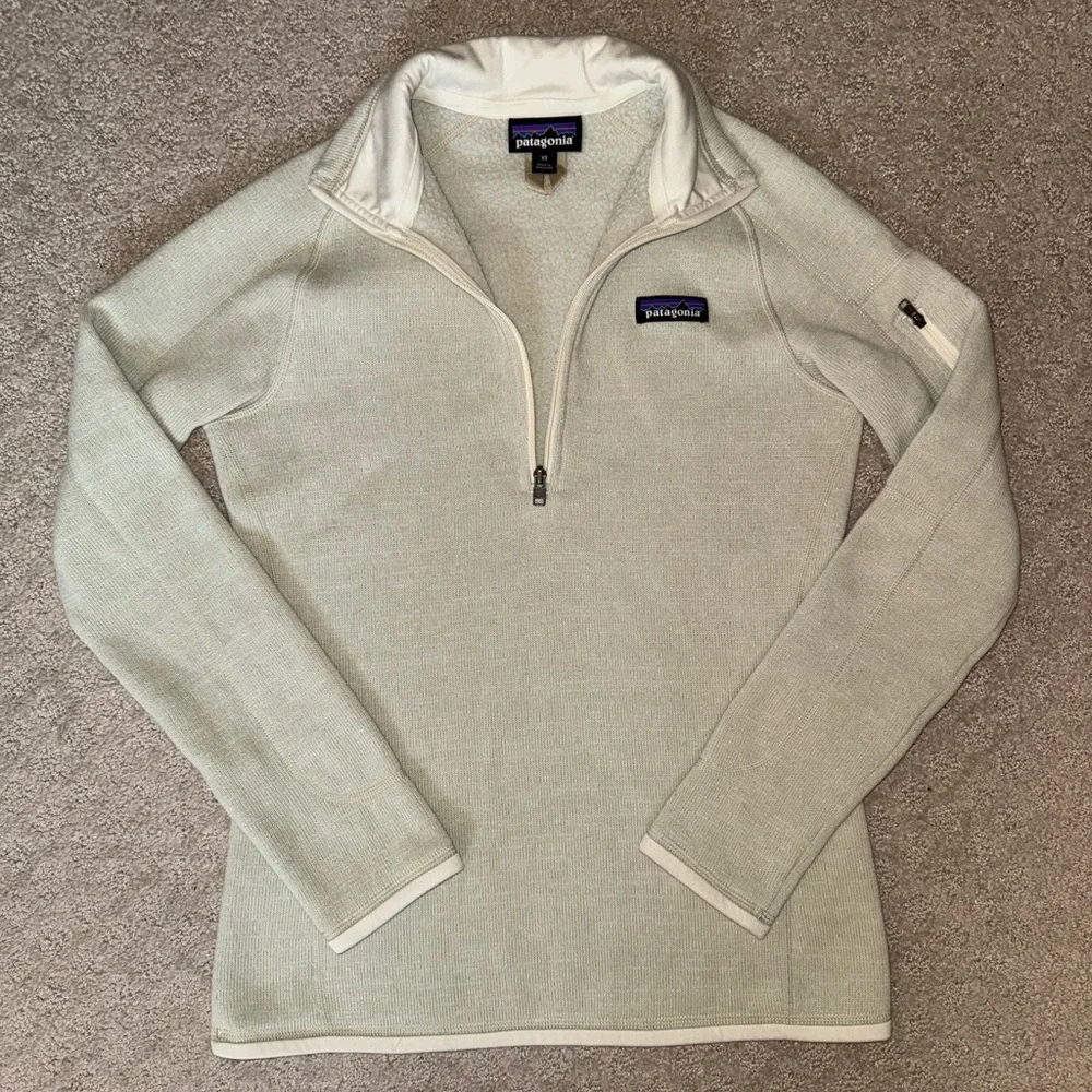 Patagonia Beige Better Sweater 1/4 Zip Preppy Outdoor Cold Weather Sport Ski